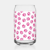 Patroon van poten, hondenpoten, roze poten blikvorm glas (Achterkant)