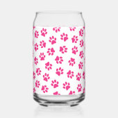 Patroon van poten, hondenpoten, roze poten blikvorm glas (Links)