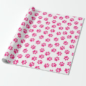 Patroon van poten, hondenpoten, roze poten cadeaupapier (Uitgerold)