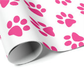 Patroon van poten, hondenpoten, roze poten cadeaupapier (Rol Hoek)