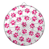 Patroon van poten, hondenpoten, roze poten dartbord (Voorkant)
