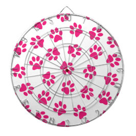 Patroon van poten, hondenpoten, roze poten dartbord