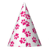 Patroon van poten, hondenpoten, roze poten feesthoedjes (Achterkant)