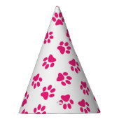 Patroon van poten, hondenpoten, roze poten feesthoedjes (Rechts)