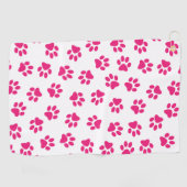 Patroon van poten, hondenpoten, roze poten golfhanddoek (Horizontaal)