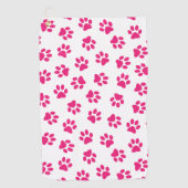 Patroon van poten, hondenpoten, roze poten golfhanddoek (Voorkant)
