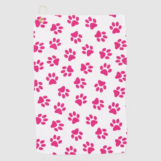 Patroon van poten, hondenpoten, roze poten golfhanddoek (Voorkant)