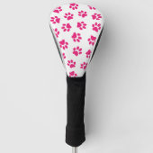 Patroon van poten, hondenpoten, roze poten golfheadcover (Voorkant)