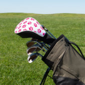 Patroon van poten, hondenpoten, roze poten golfheadcover (Insitu)