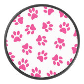 Patroon van poten, hondenpoten, roze poten hockey puck (Voorkant)