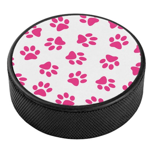 Patroon van poten, hondenpoten, roze poten hockey puck (3/4)