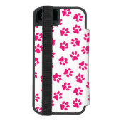 Patroon van poten, hondenpoten, roze poten incipio iPhone portemonnee hoesje (Agenda Achterkant)