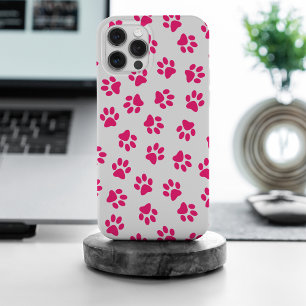 Patroon van poten, hondenpoten, roze poten iPhone 15 pro max case