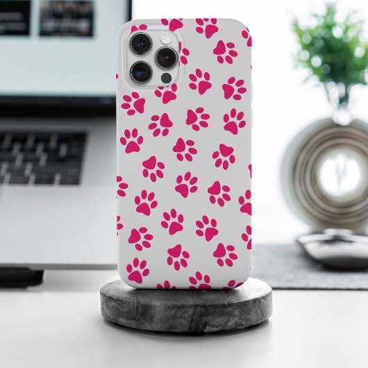 Patroon van poten, hondenpoten, roze poten iPhone hoesje