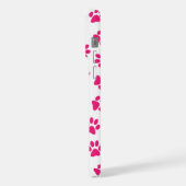 Patroon van poten, hondenpoten, roze poten iPhone hoesje (Linkerkant)