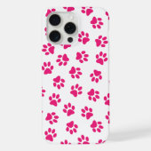 Patroon van poten, hondenpoten, roze poten iPhone hoesje (Achterkant)