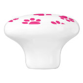 Patroon van poten, hondenpoten, roze poten keramische knop (Zijkant)