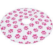 Patroon van poten, hondenpoten, roze poten kerstboom rok (Gekanteld)