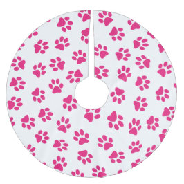 Patroon van poten, hondenpoten, roze poten kerstboom rok