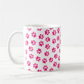 Patroon van poten, hondenpoten, roze poten koffiemok (Links)