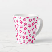 Patroon van poten, hondenpoten, roze poten latte mok (Rechterhoek)