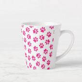 Patroon van poten, hondenpoten, roze poten latte mok (Rechts)