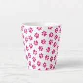 Patroon van poten, hondenpoten, roze poten latte mok (Voorkant)