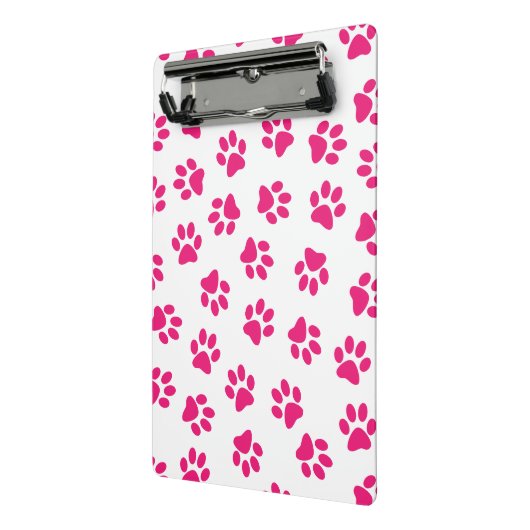 Patroon van poten, hondenpoten, roze poten mini klembord (Angled2)