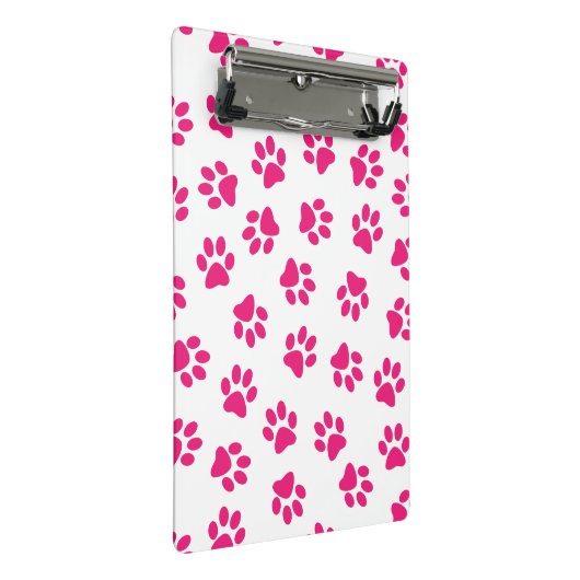 Patroon van poten, hondenpoten, roze poten mini klembord (Schuin)