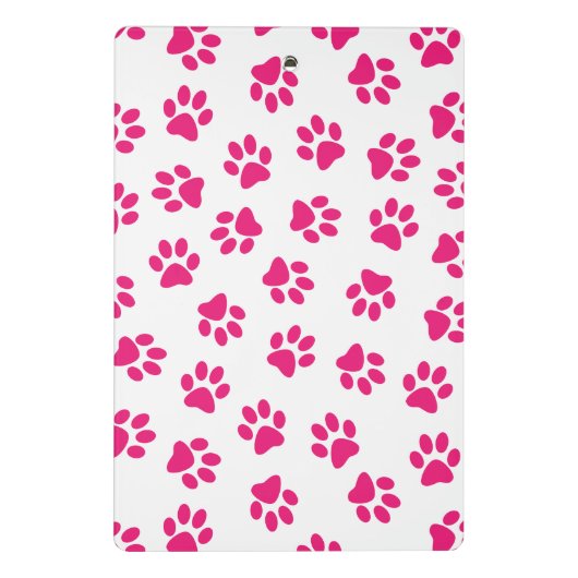 Patroon van poten, hondenpoten, roze poten mini klembord (Achterkant)