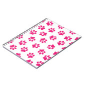 Patroon van poten, hondenpoten, roze poten notitieboek (Linkerzijde)