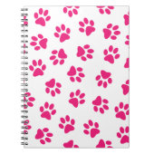 Patroon van poten, hondenpoten, roze poten notitieboek (Voorkant)