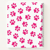 Patroon van poten, hondenpoten, roze poten notitieboek (Achterkant)