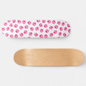 Patroon van poten, hondenpoten, roze poten persoonlijk skateboard (Horizontaal)