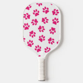 Patroon van poten, hondenpoten, roze poten pickleball paddle (Voorkant)