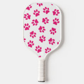 Patroon van poten, hondenpoten, roze poten pickleball paddle (Achterkant)