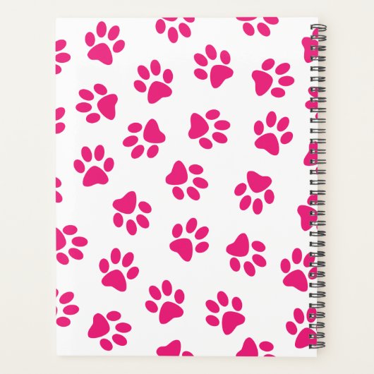 Patroon van poten, hondenpoten, roze poten planner (Achterkant)