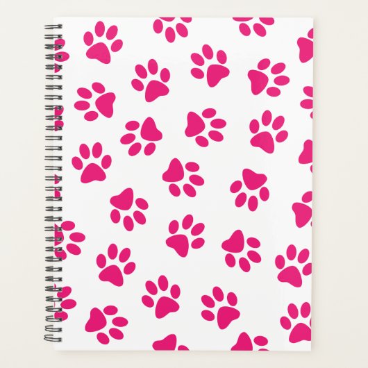 Patroon van poten, hondenpoten, roze poten planner (Voorkant)