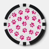 Patroon van poten, hondenpoten, roze poten poker chips (Voorkant)