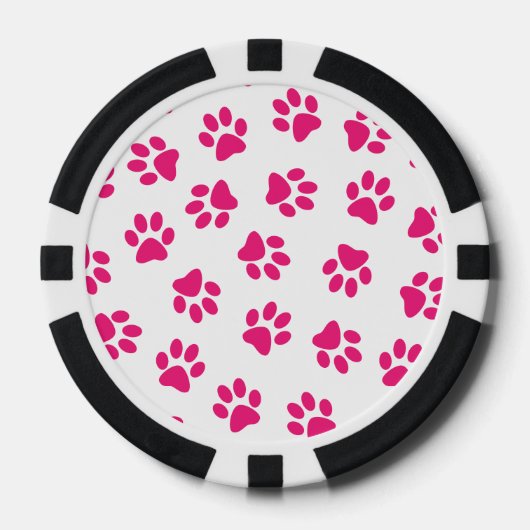 Patroon van poten, hondenpoten, roze poten poker chips (Voorkant)