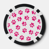 Patroon van poten, hondenpoten, roze poten poker chips (Achterkant)