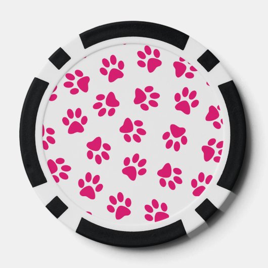 Patroon van poten, hondenpoten, roze poten poker chips (Achterkant)