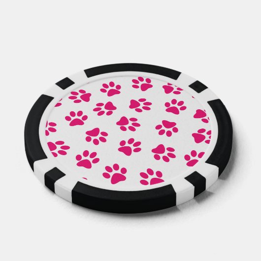 Patroon van poten, hondenpoten, roze poten poker chips (Enkel)