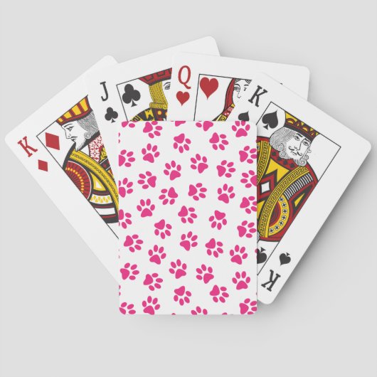 Patroon van poten, hondenpoten, roze poten pokerkaarten (Achterkant)