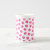 Patroon van poten, hondenpoten, roze poten porselein kop (Voorkant)