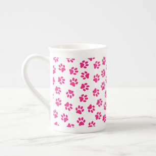 Patroon van poten, hondenpoten, roze poten porselein kop