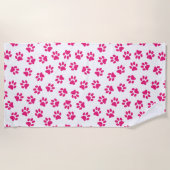 Patroon van poten, hondenpoten, roze poten strandlaken (Voorkant)