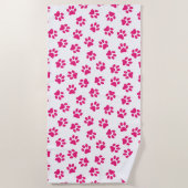 Patroon van poten, hondenpoten, roze poten strandlaken (Voorkant)