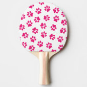 Patroon van poten, hondenpoten, roze poten tafeltennisbatje (Voorkant)