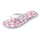 Patroon van poten, hondenpoten, roze poten teenslippers (Schuin)